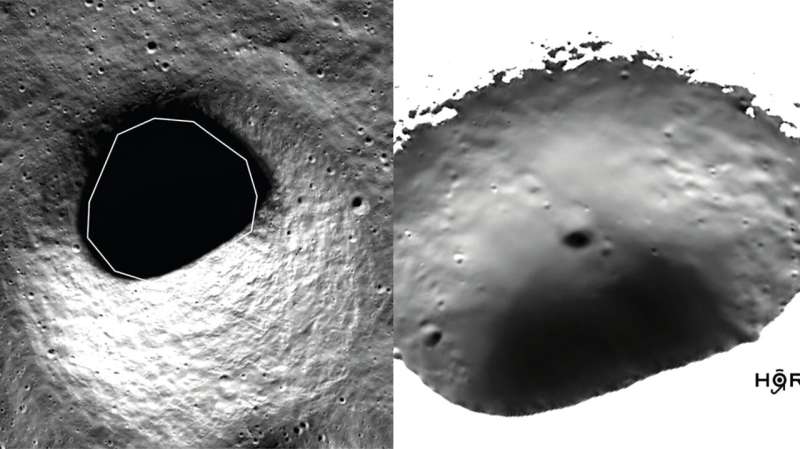 Instead of just an image of dark shadow (left), researchers can detect small impact craters, boulders and different soil patterns inside the crater. Credit: ETH Zurich \LPI Where to land on the moon