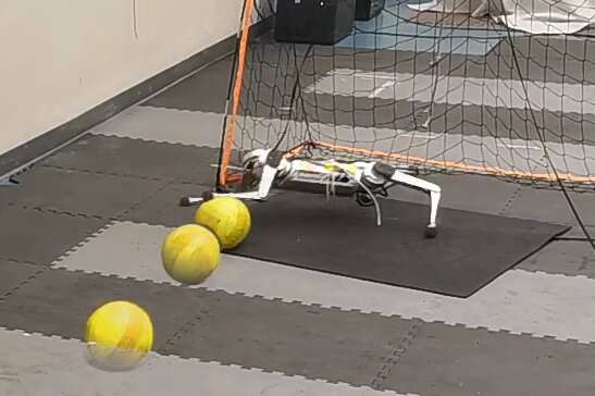 A reinforcement learning-based four-legged robotic goalkeeper