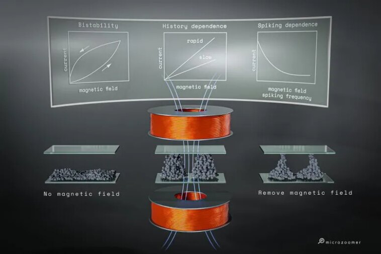 Bistable Magnetic Pillars